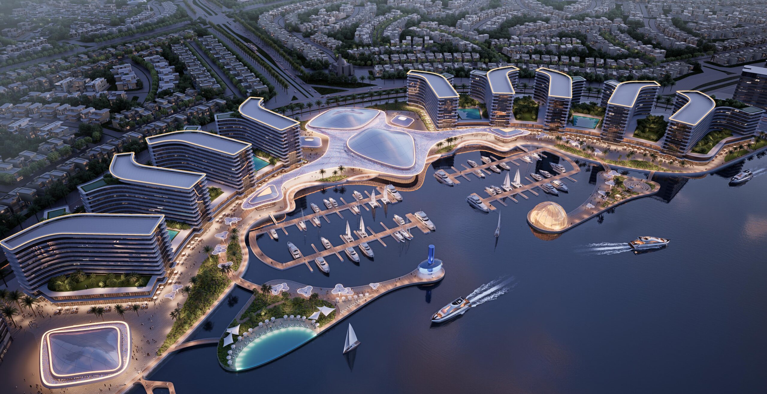 Waterfront promenade at Sobha City Abu Dhabi